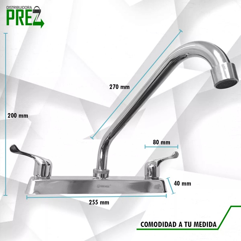 Prez Grifo Mezcladora Fregador Llave Acero Inoxidable Sp-80002-1