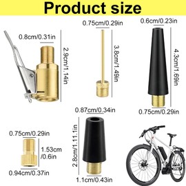 YAYNO Multifunktionales Valve Adapter Set 8mm Autoventil Hebelstecker Air Chuck Messing Reifen Ventil Luftpumpe Clip, Kompatibel mit Bosch EasyPump, passend für Autoreifen, Fahrräder und Bälle