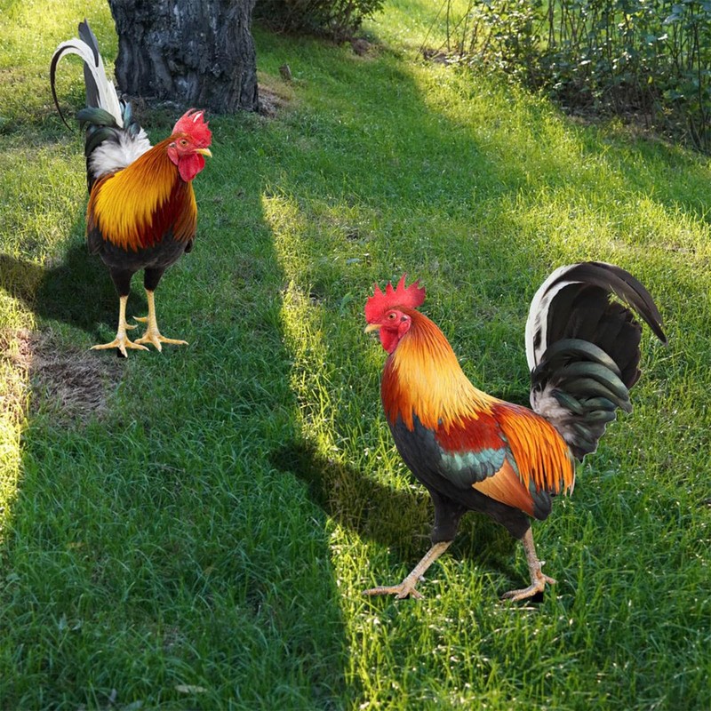 Metal Chicken - Chicken Metal Garden Art,Spring Outdoor Decorations, Set