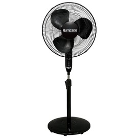 Hurricane HGC736546 Supreme Oscillating Stand Fan w/Remote 16 in-Black 3 Speed Settings, Adjustable Height 41 to 55 Inches-ETL Listed