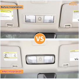 Aunginsy Inner Front Row Roof Reading Light Panel Trim Frame Compatible with Nisan Frontier 2022-2024 Real Carbon Fiber Front Reading Light Lamp Panel Decorative Sticker Protective Cover Accessories