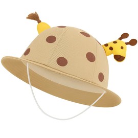 Cute Khaki Giraffe Bucket Hat for Babies & Toddlers – Unisex Cotton Sun Hat for Kids, Fit for 10 Months–3 Years | Lightweight Summer, Spring, Autumn Cap