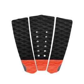 Abahub 3 Piece EVA Surfboard Deck Traction Pads with Kicker for Stomp Skimboards, Surf Boards, Funboard, Fish Board, Orange