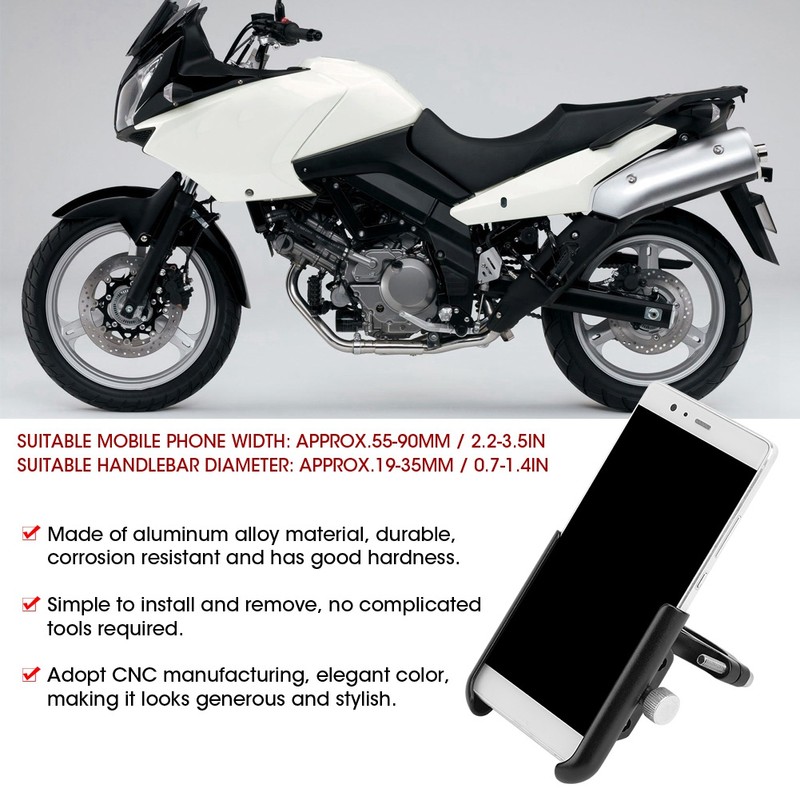 0.7-1.4in Diameter Mobile Phone Holder Aluminum Alloy Stand Bracket Universal
