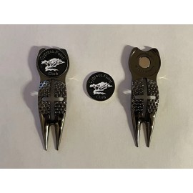 Cypress Point Club (1) Cypress Point Club Crosshairs Divot Tool & 1" Coin Style Golf Marker
