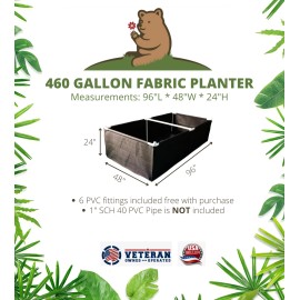 Cali Grow (4' x 8') Fabric Raised Garden Bed w/(6) 4-way Trellis Fittings, NEW