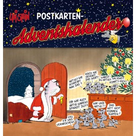 Uli Stein Adventskalender mit 24 Weihnachtskarten: Adventskalender zum Aufstellen mit 24 Postkarten (Uli Stein Kalender 2024)