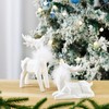 Allbaiyl 2Pcs Ceramic Christmas Reindeer Figurines, White Deer for Winter