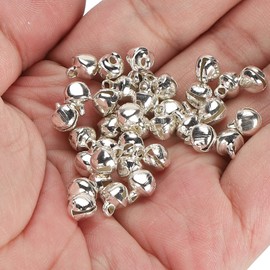 300Pcs Small Bells 6mm Mini Bells, Pendant Bell Set, Iron Material Silver Mini Pendant for Jewelry Making and Crafting