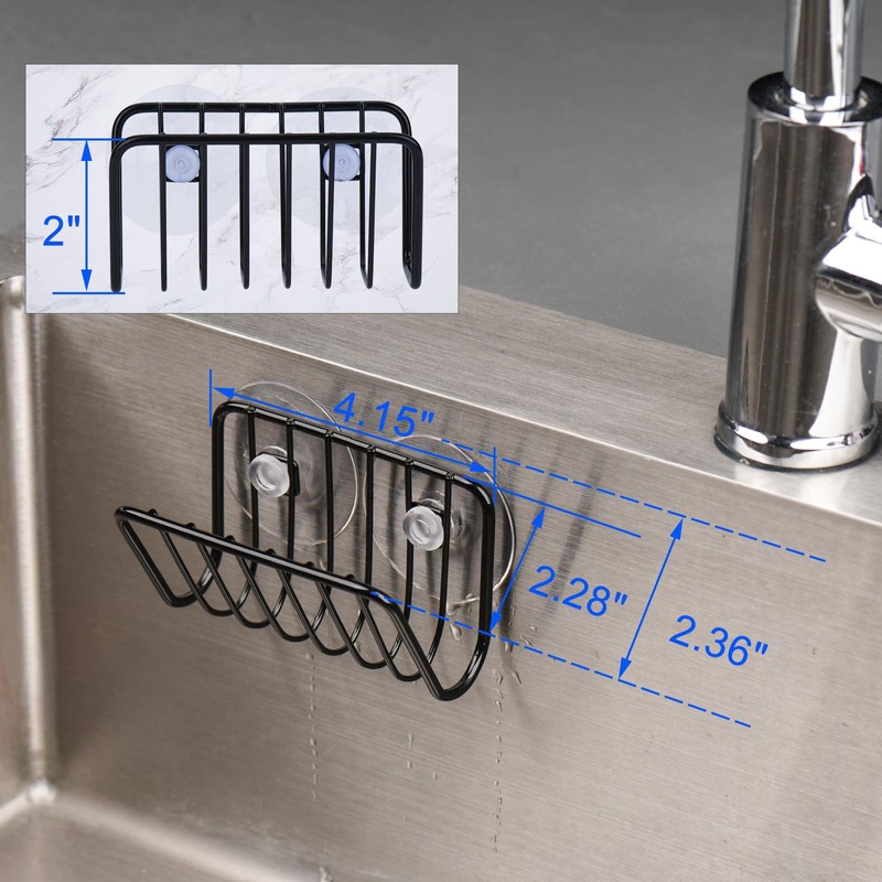 Toplife Sponge Holder for Kitchen Sink, Rust-Proof Suction Cup Sponge