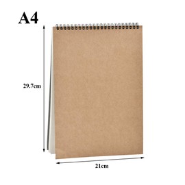 FOCCTS Kraft Notebooks 2 Pack A4 Sketchbooks, 160g Blank Page Scrap Book, Kraft Cover Sketch Drawing Pad Art Books for Adults, Compatible with Pencils and Watercolor Pens A4 Sketchbook Spiral Bound
