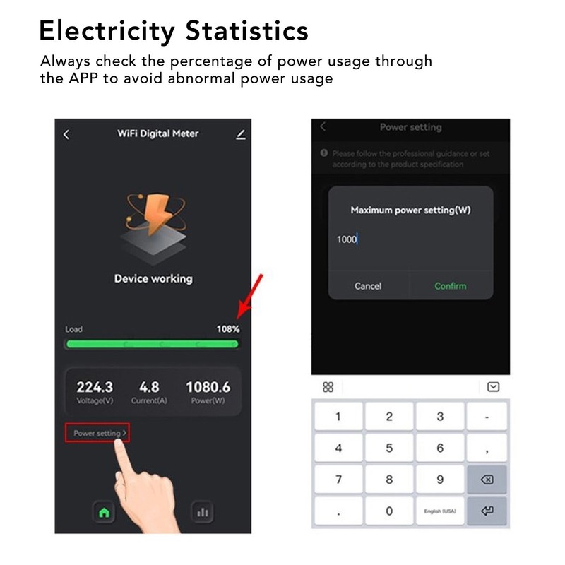 WiFi Smart Energy Meter Single Phase for Tuya Life KWh