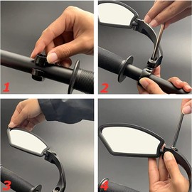 Bike Mirror  Adjustable Bike Mirror  Handlebar Rearview Mirror  Convex Rearview Mirror Handlebar Bike Motorcycle Mirror 360°Rotation Handlebar21-26mm