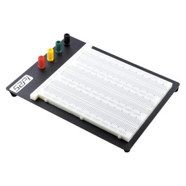 GeeekPi Solderless Breadboard with Black Metal Black Plate and U-Shape+65PCS Pure Copper Jumper Wires for Arduino/Raspberry Pi/Prototyping/Circuit (2390 Tie-Points)