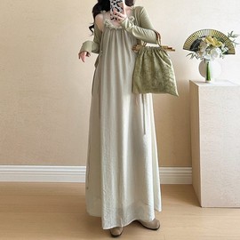 Momkong Summer Maternity One-Piece Dress Green/2XL