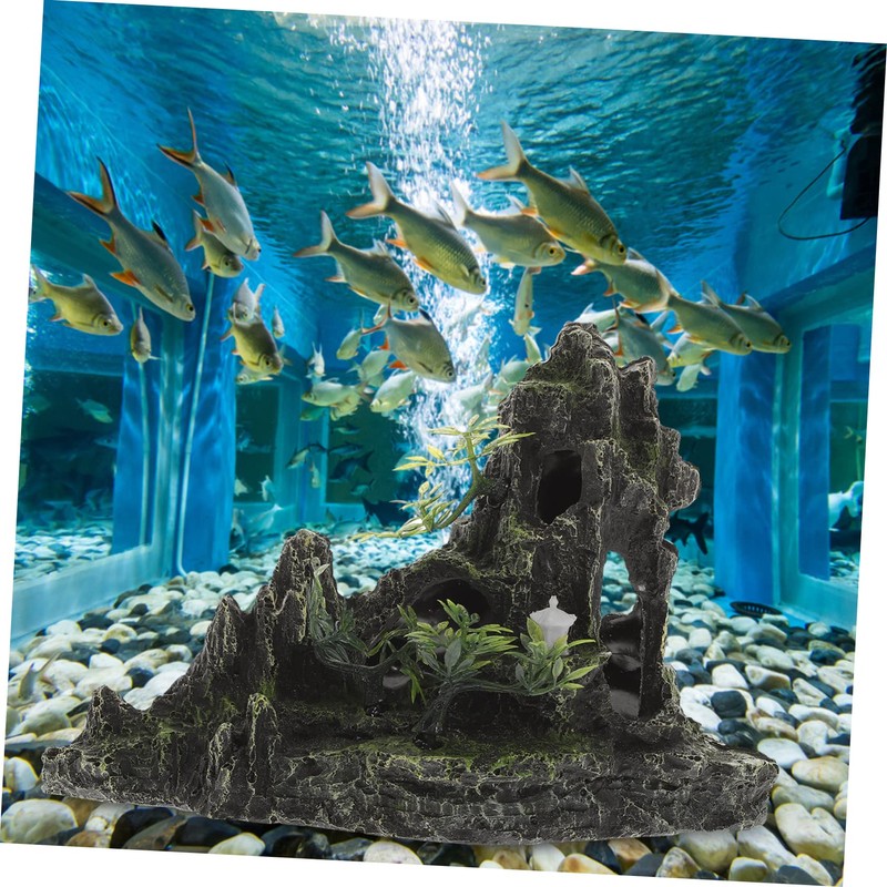 Levemolo Fish Tank Decoration Realistic Resin Rockery Large Scale Fish