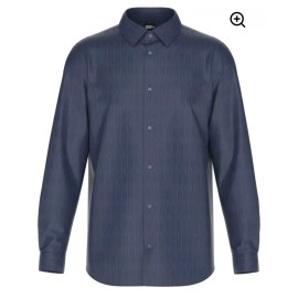 Tailored Navy Blue Ice Long Sleeve Dress Casual 4 Way Stretch XL Fancy