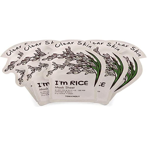 TONYMOLY - Mascarilla Facial Limpiadora De Arroz I'm Real 5pzas.