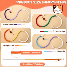 GSrenyu 4 Pack Catnip Toys for Cats, 70cm Cat Toys for Indoor Cats Adult, Cat Springs Kitten Teething Toys with Gall Fruit, Engaging Catnip Toys Chew Rope for Teething Cats