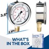 SENCTRL 0-100 Psi Glycerin Liquid Filled Low Pressure Gauge, 2.5"
