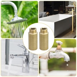 1/2 Inch x 50 mm Brass Tap Extension, DN15 Thread Extension, 50 mm Brass Extension Fitting, Connection Extension for Drinking Water and Heating Installation