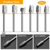 Begpoee 6 Piece Rasp Set Carbide Rotary, Carbide Rotary File