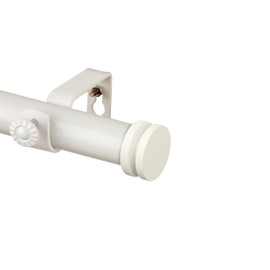 Rod Desyne Bun 1" Single Curtain Rod, 48-84 inch, White