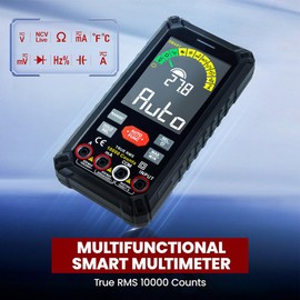 KUJOBUY Smart Multimeter, True RMS Digital Multimeter with 10000 Counts, 1200mAh Rechargeable Battery, AC/DC Voltage, Current, Resistance, Capacitance Tester for Household, Automotive, Industrial Use