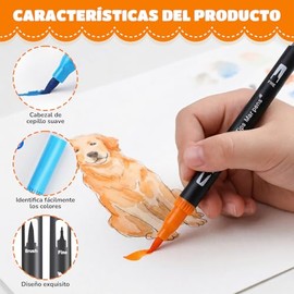 48 Colores Plumone Acrílicos Doble Punta, Punta Fina, Diseño de Punta Punteada, Impermeable, Adecuado para Realizar Graffitis en Diversos Materiales C