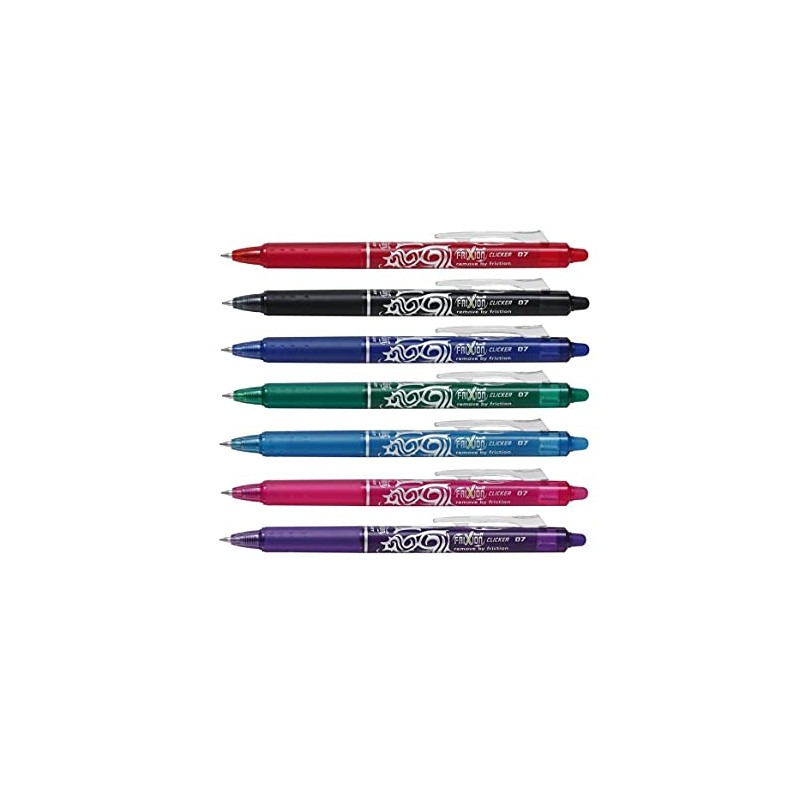 7 x PILOT FRIXION CLICKER 0.7mm BLRT-FR7 - ERASABLE RETRACTABLE