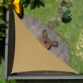 Amgo Custom Size 12' x 18' x 21.6' Sand Beige Right Triangle Sun Shade Sail UPF50+ AGTAPT20, Order to Make Canopy Awning, 95% UV Blockage, Water & Air Permeable, Commercial Standard (We Customize)