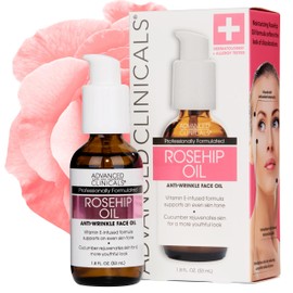 Advanced Clinicals Rosehip Oil Anti-wrinkle Face Oil with Vitamin C and Vitamin E for Sun Damage, Age Spots and Wrinkles. Large 1.8oz Bottle. by...   