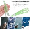 Octopus Squid Skirts Soft Plastic Fishing Lures Luminous, 50Pcs Octopus