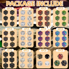 67 Piece MTG Counter Dice Set - Ability Keyword Counter, -1/+1 & Shield Life Counter, Creature Status Enhancement, Colorful D6 Dice, Dragon Design Dice for MTG and TCG Card Games with Black Storage