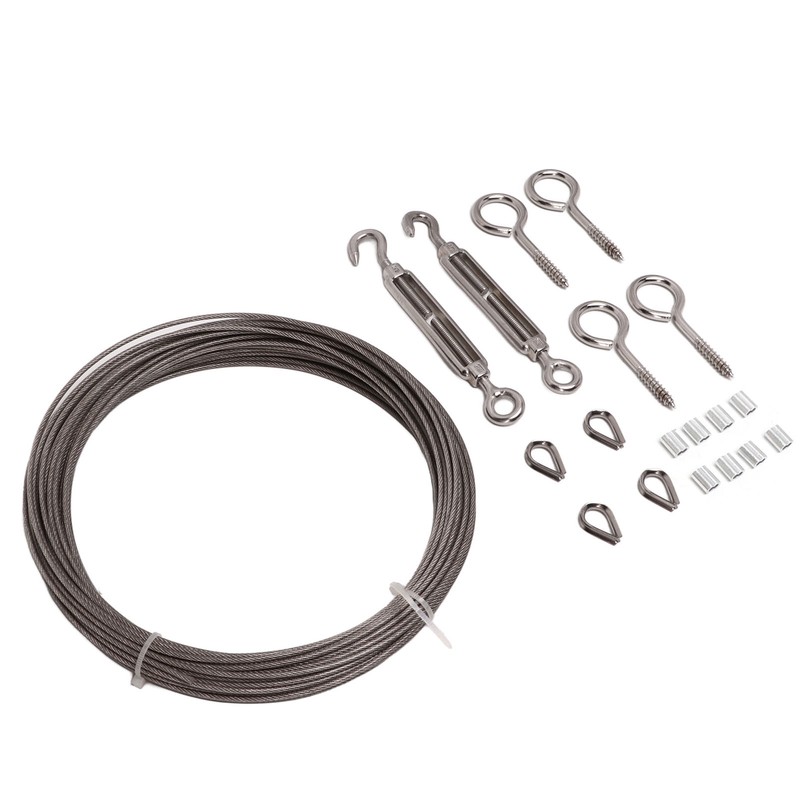 Strings Light Hanging Kit Stainless Steel PVC Coating Turnbuckle Wire
