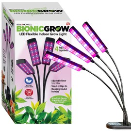 Bell+Howell Bionic Grow Grow Light for Indoor Plants 4 Heads Growing Lamp with 8 Brightness Settings, 3 Light Modes Including Full Spectrum UV Light Growing Plant Light As Seen On TV