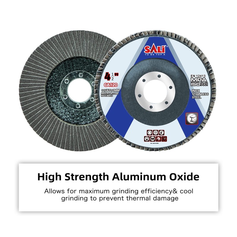 Sali 24 Pack Flap Disc 120 Grit 4.5" x 7/8-Inch