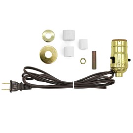Creative Hobbies® M995N-M38 Multi Size Lamp Wiring Kit for Wine, Oil, Liquor Bottle Lamp Conversion -Pre-Wired Ready to Use, DIY Lamp, Unique Side Exit Socket Cap No Drilling Required