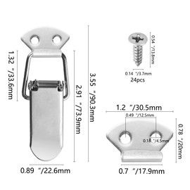 WMYCONGCONG パッチン錠 6個入り 304 ステンレススチール トグルラッチ 全長90mmパッチン錠掛け金 引き出しラッチ キャビネットラッチ バックル ケース ボックススプリングラッチハードウェア