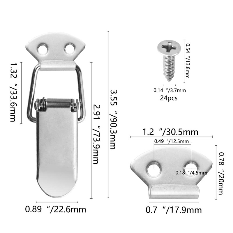 WMYCONGCONG パッチン錠 6個入り 304 ステンレススチール トグルラッチ 全長90mmパッチン錠掛け金 引き出しラッチ キャビネットラッチ バックル