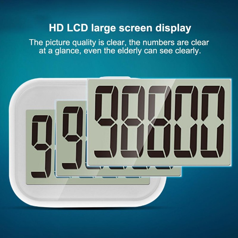 3D Pedometer with Belt Clip and Large Screen Display Walking