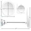 OVENTE 9'' Rechargeable Lighted Wall Mount Makeup Mirror for Bathroom