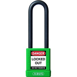 ABUS 58984 75mm Non Conductive Lock Out Tag Out Long Shackle Anodized Aluminium Padlock - Green