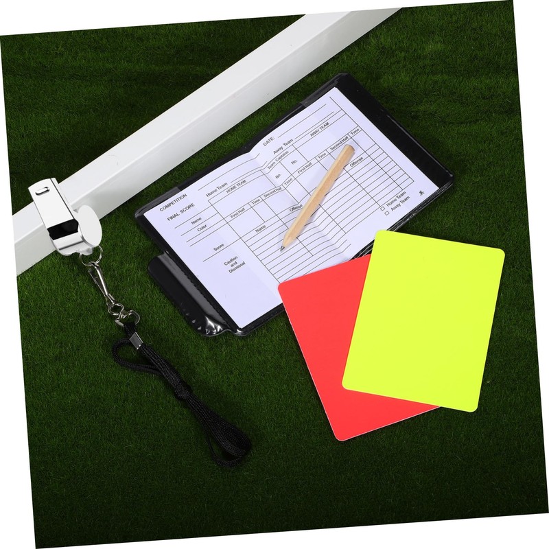 KICHOUSE Standard Soccer Referee Kit Red Yellow Cards Whistle Score