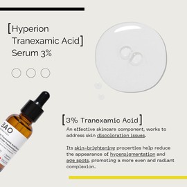 BAO Laboratory 3% Tranexamic Acid Serum with Provitamin B5/Hyaluronic Acid – Soothing Hydrating & Radiant Skin Formula - 30ml