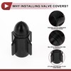 HEROFFIX 4 Pcs Rocket Style Tire Valve Stem Caps Decorative