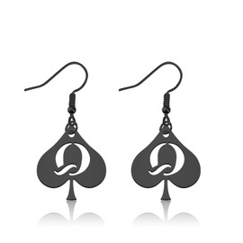 WUSUANED Funny Black Q Earrings Naughty Jewelry Naughty Queen Gift Hotwife Spicy Gift