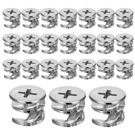 simarro 24 Pcs Furniture Connecter Cam Lock Fittings 15mm x 12mm, Cam Lock Fittings Connectors Hardware for Furnishing Cabinets, Drawers, Dressers, and Wardrobe Furniture Panel Connections
