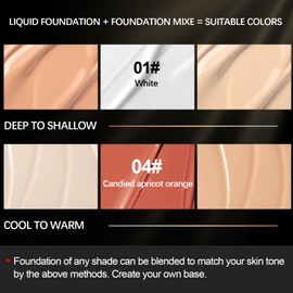 AFGHOUZ Matte Foundation Color Mixing Liquid Lightweight Full Coverage and Contour, Flawless Foundation Makeup for Women, Skin Color Corrector