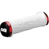 Troy Lee Designs LOCK ON Grips (White with Red Clamps) - Bicycle Handlebar Grip - Rubber, Plastic - Compatible with Bicycle, BMX, Hybrid